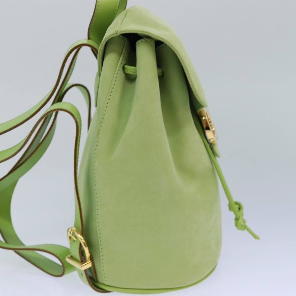 Salvatore Ferragamo Gancini Backpack Leather Green Auth yk14012 - Picture 4 of 16
